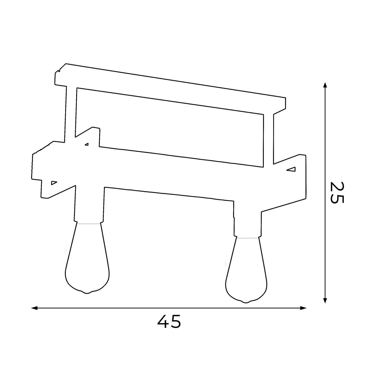 Industrie Deckenlampe Metall Holz L:45 cm E27 wohnlich