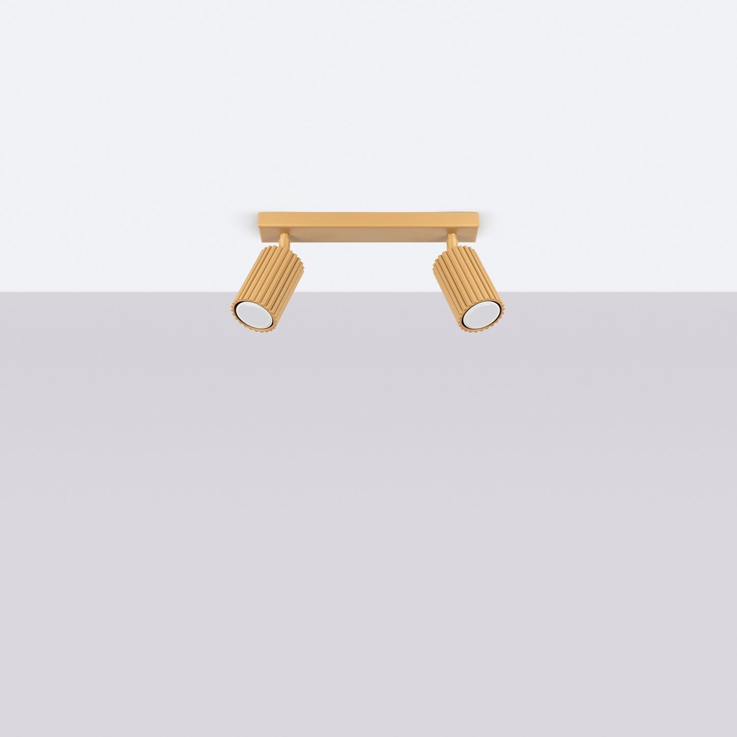 Deckenstrahler in Gold 2-flammig GU10 B: 30 cm schwenkbar
