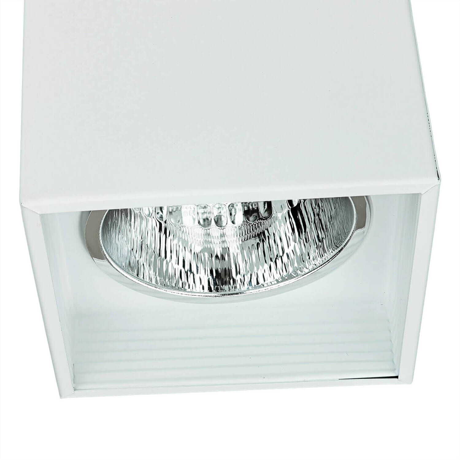 Deckenspot GU10 Weiß Metall eckig 11,5 cm breit DOWNLIGHT