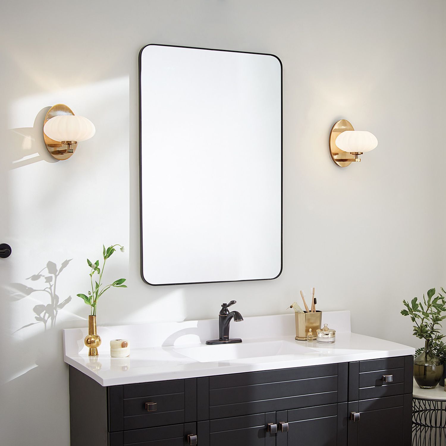 Badleuchte Wand LED G9 IP44 H: 20,3 cm in Gold Weiß