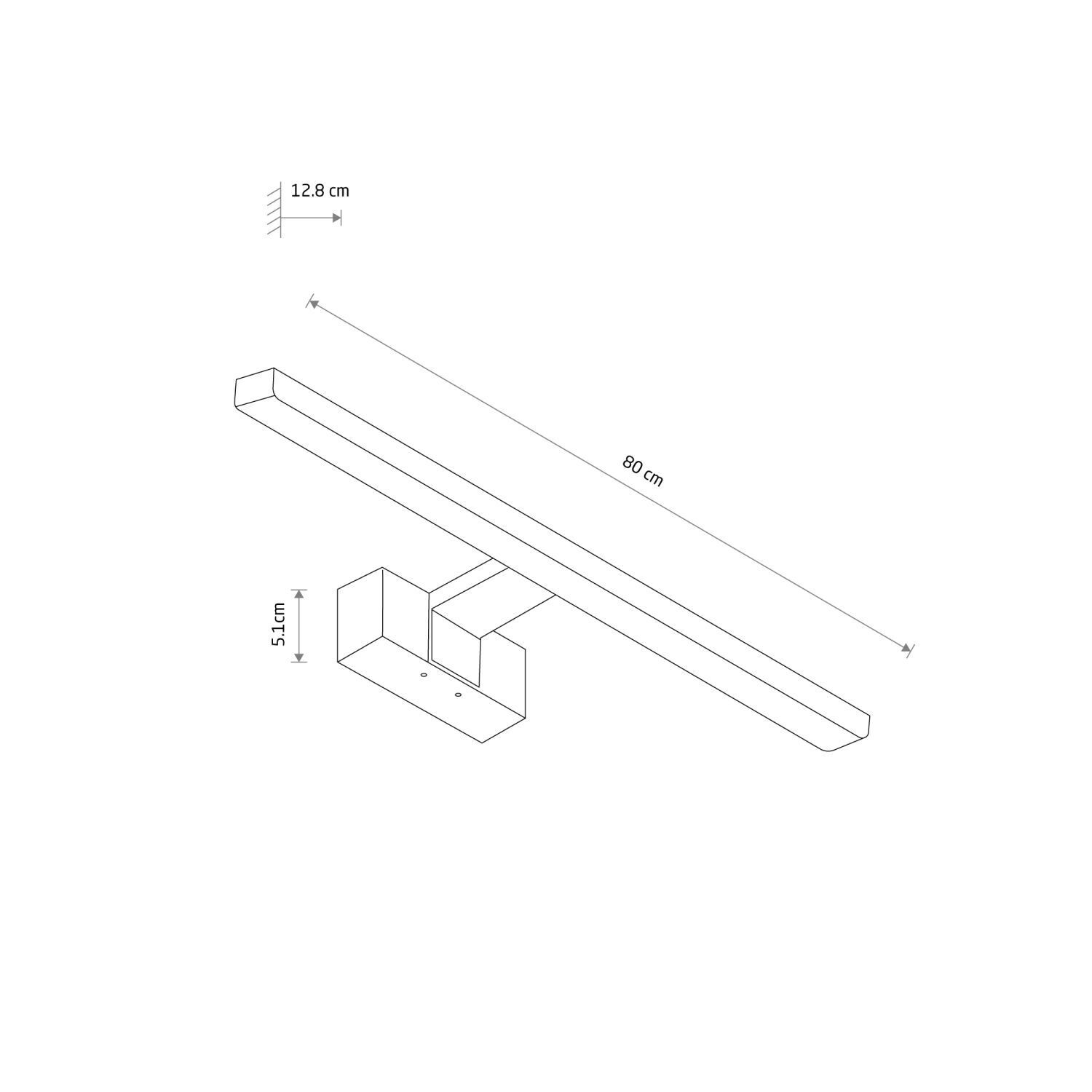 LED Spiegelleuchte IP44 Schwarz 4000 K neutralweiß