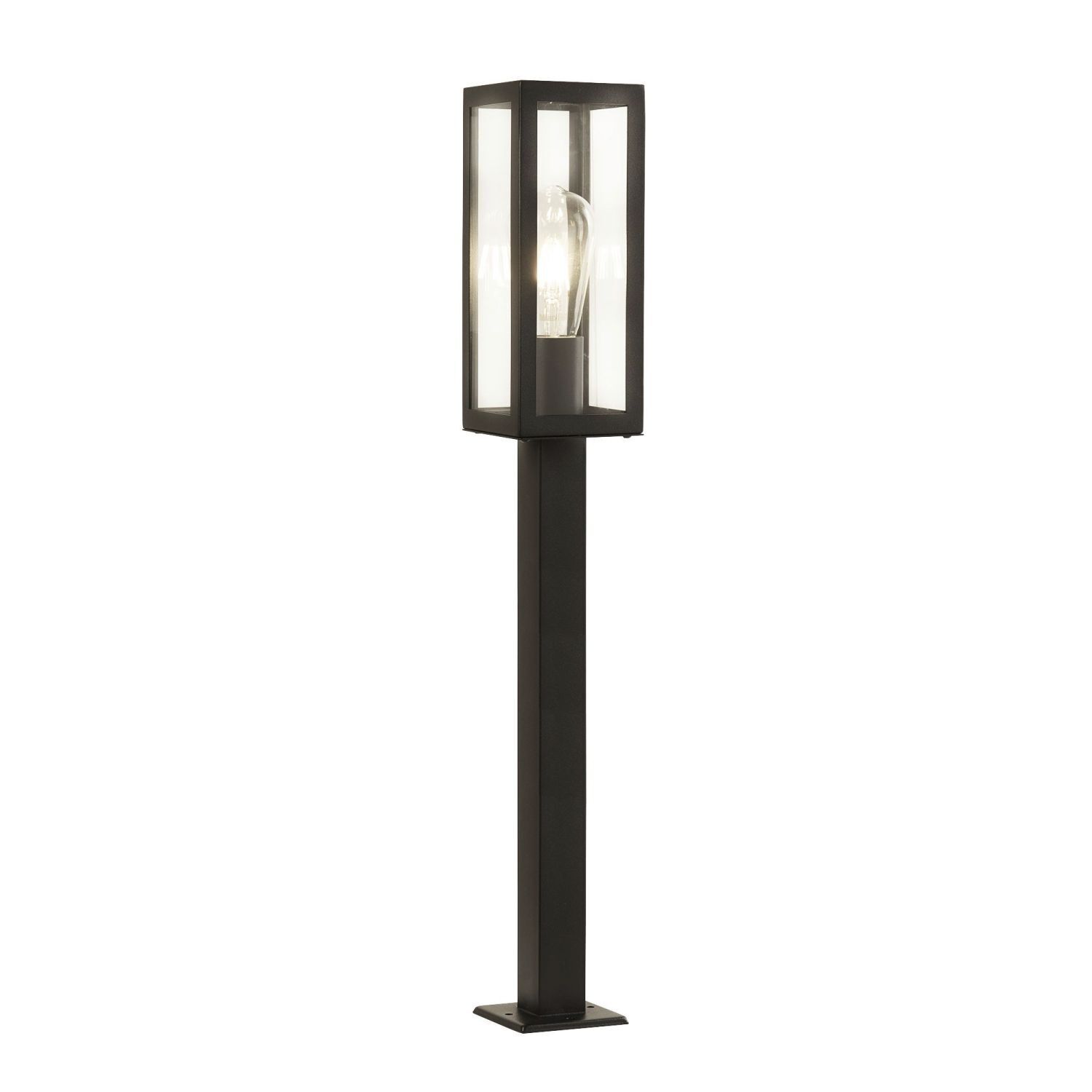 Außenleuchte Edelstahl Glas IP44 E27 90 cm Schwarz