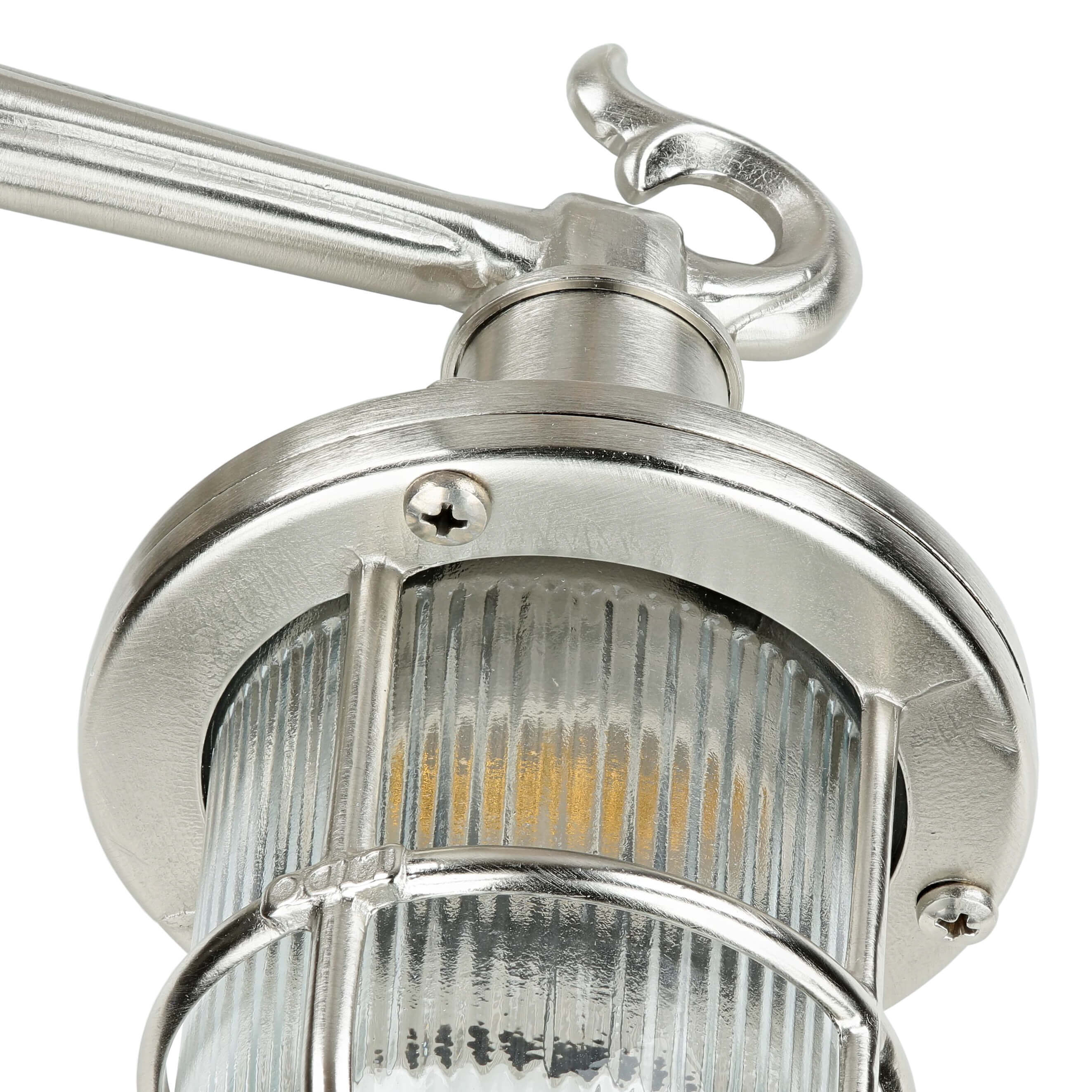 Wandlampe Außen Nickel Maritim IP64 Echt-Messing