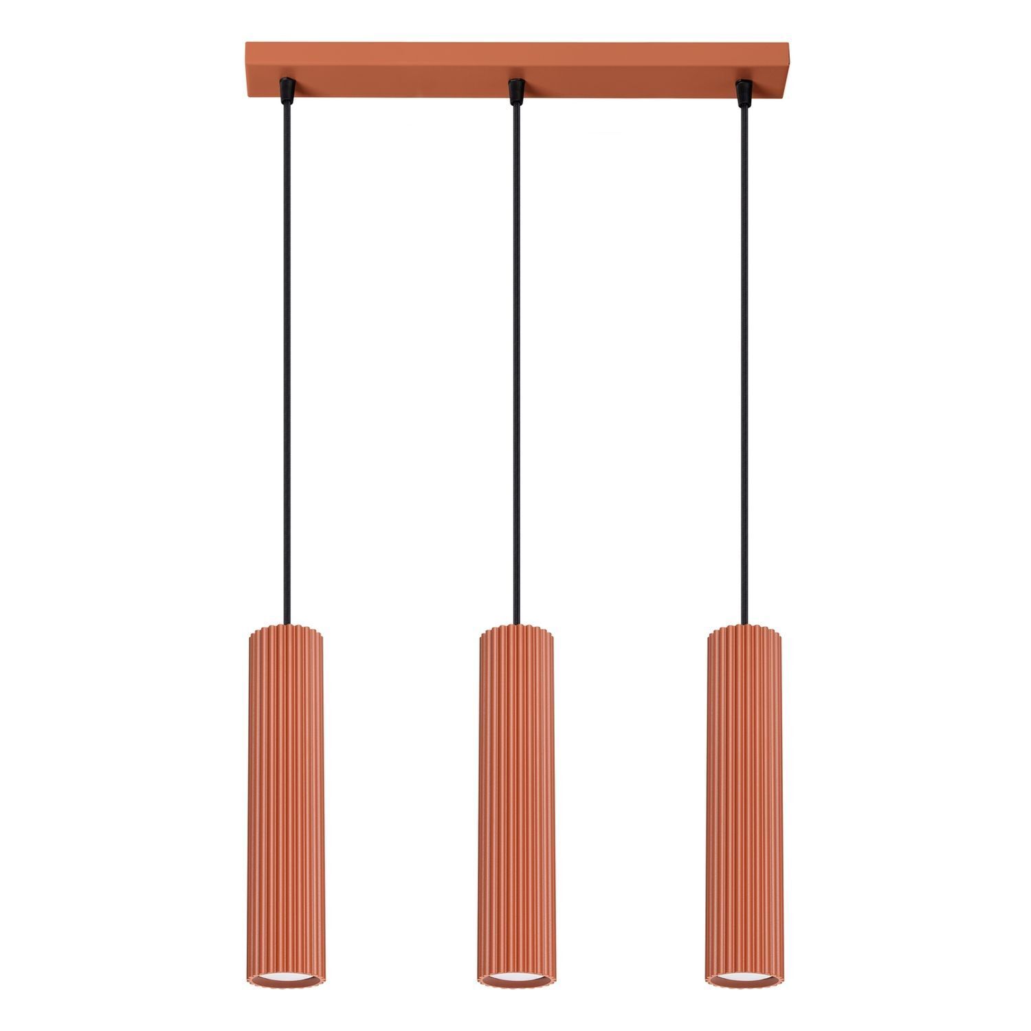 Hängeleuchte Modern GU10 3-flammig B: 45 cm Aluminium in Rot