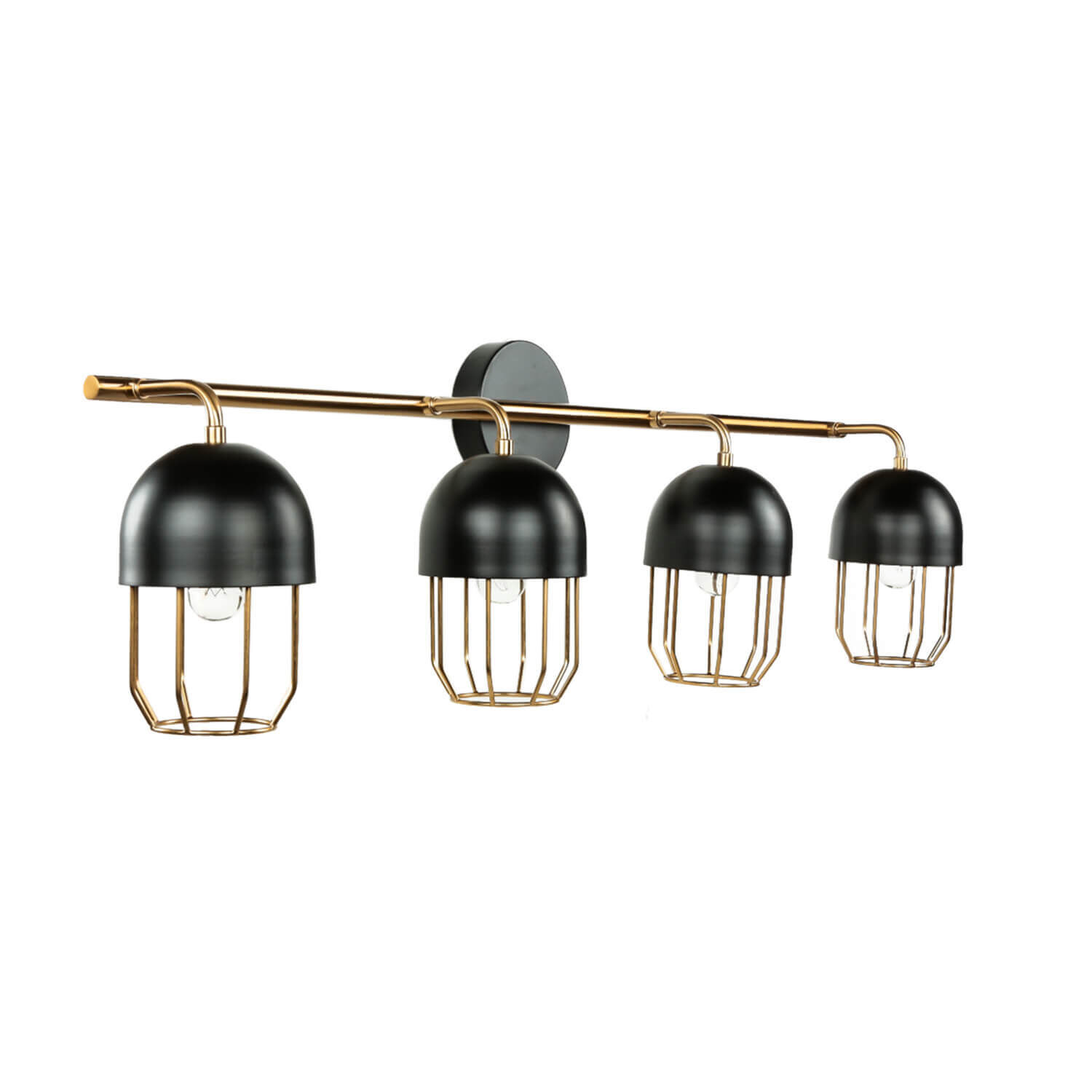 Wandlampe Schwarz Gold groß 4x E14 Metall Loft Design