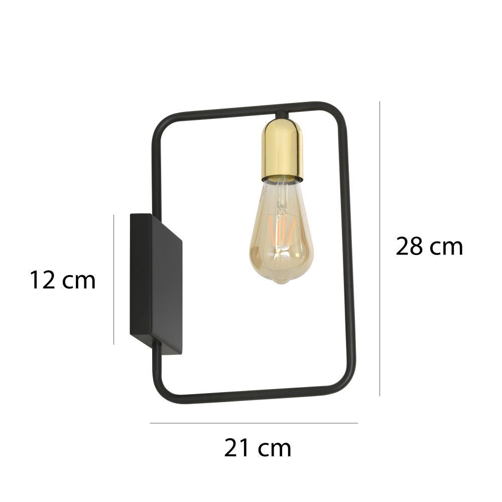 Retro Wandleuchte Schwarz Gold für E27 Metall Wandlampe