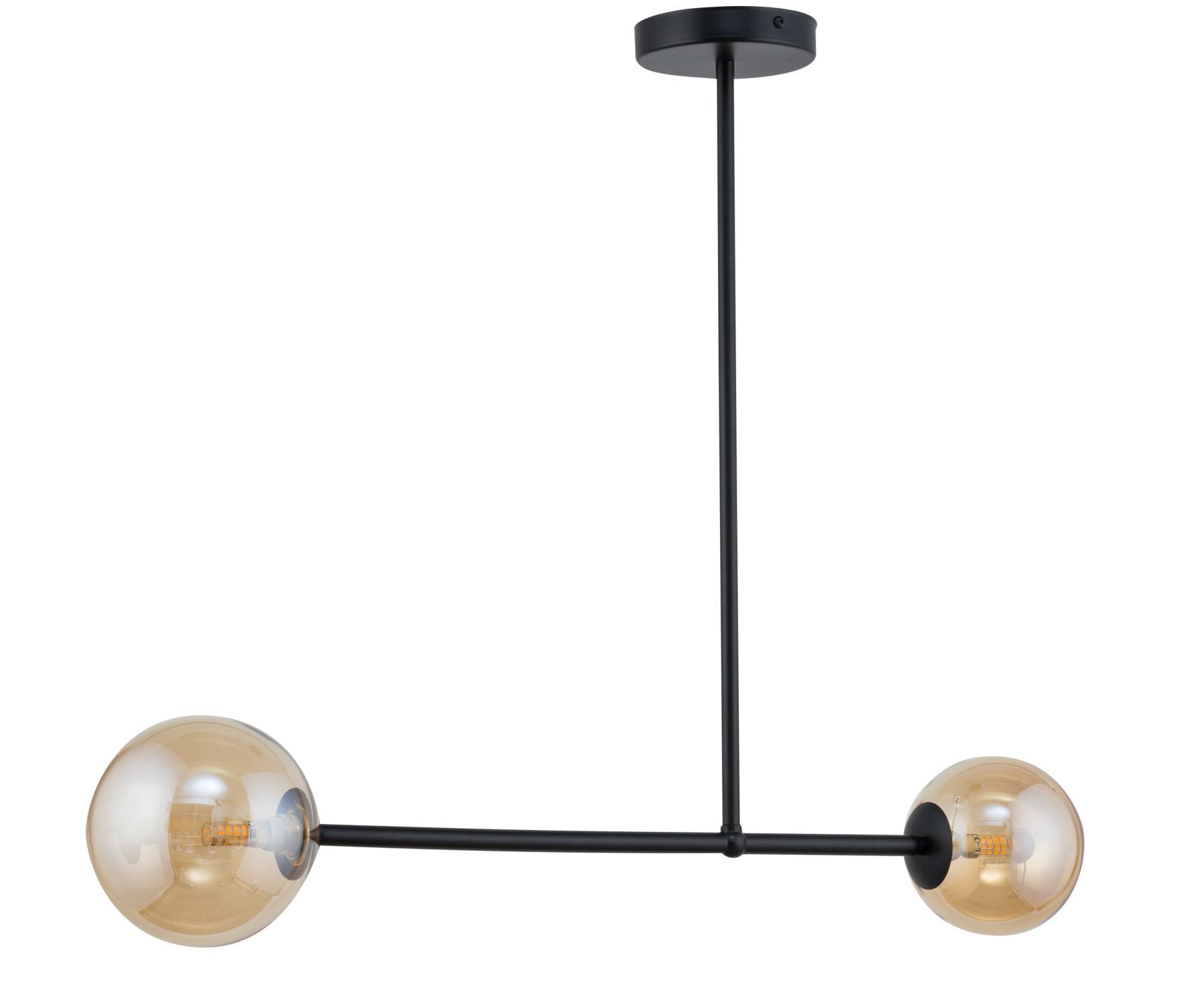 Deckenlampe Bernstein Glas Metall 2-flammig G9 blendarm