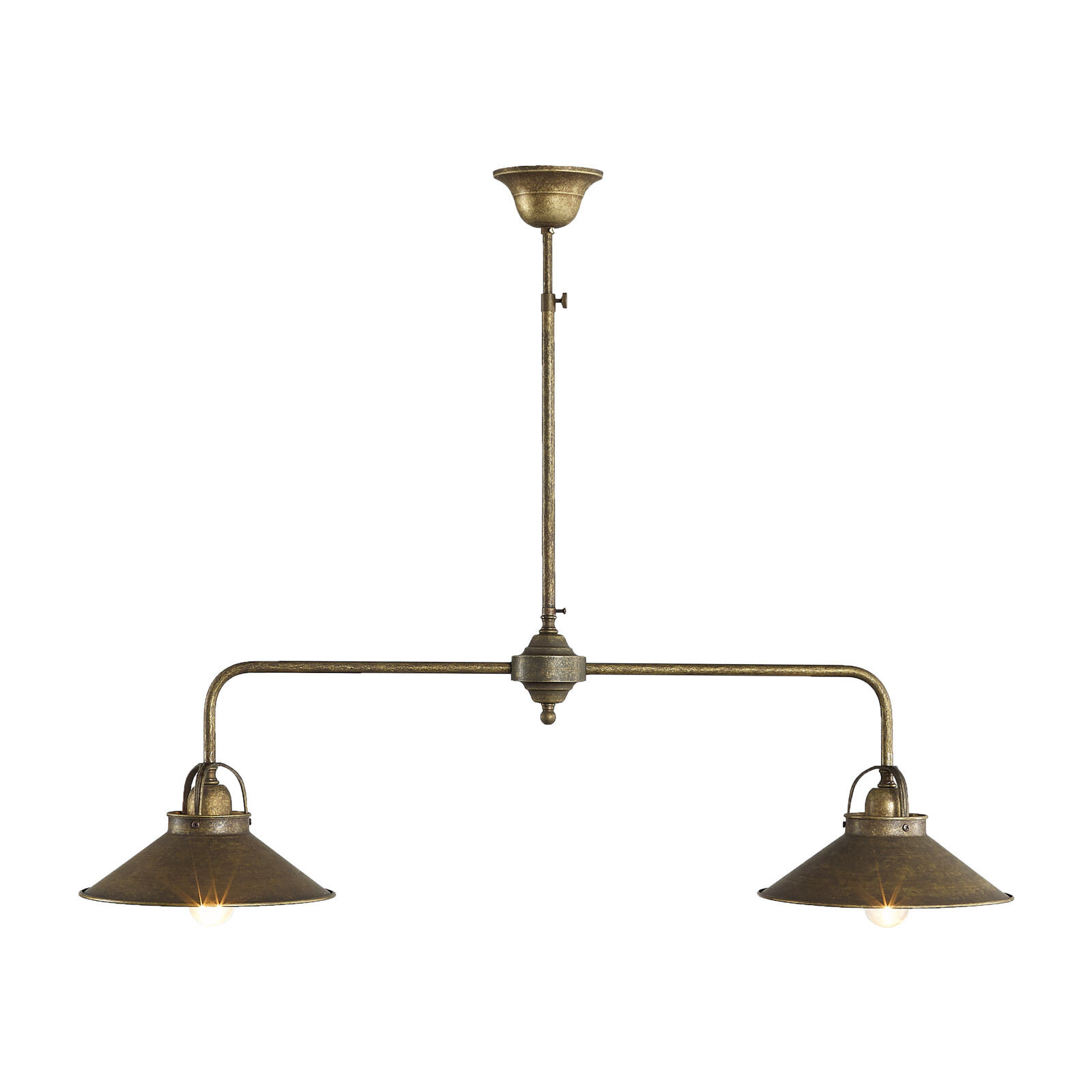 Deckenlampe 2-flammig E27 in Bronze Antik Echt-Messing