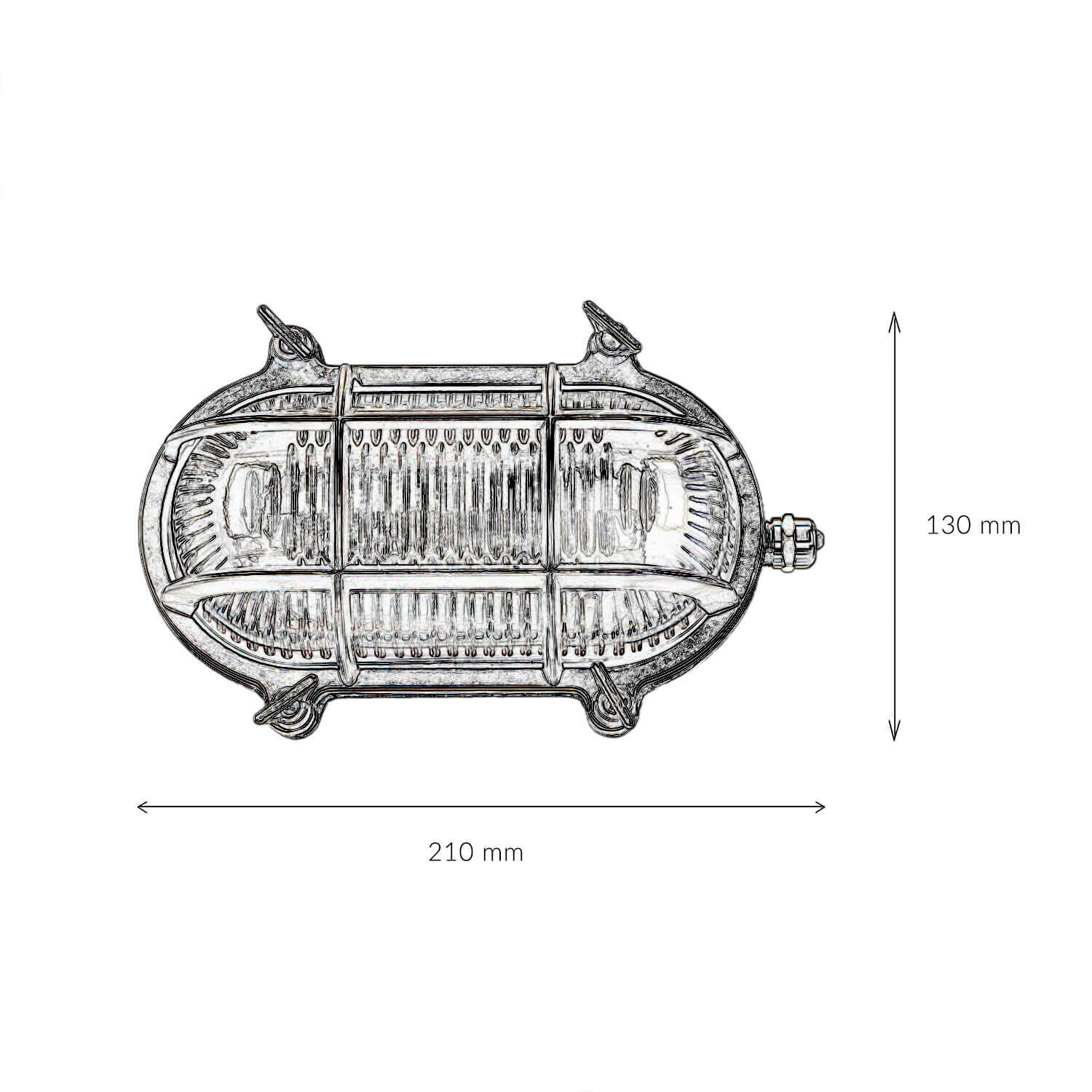 Wandlampe Außen Kupfer Echt-Messing oval IP64