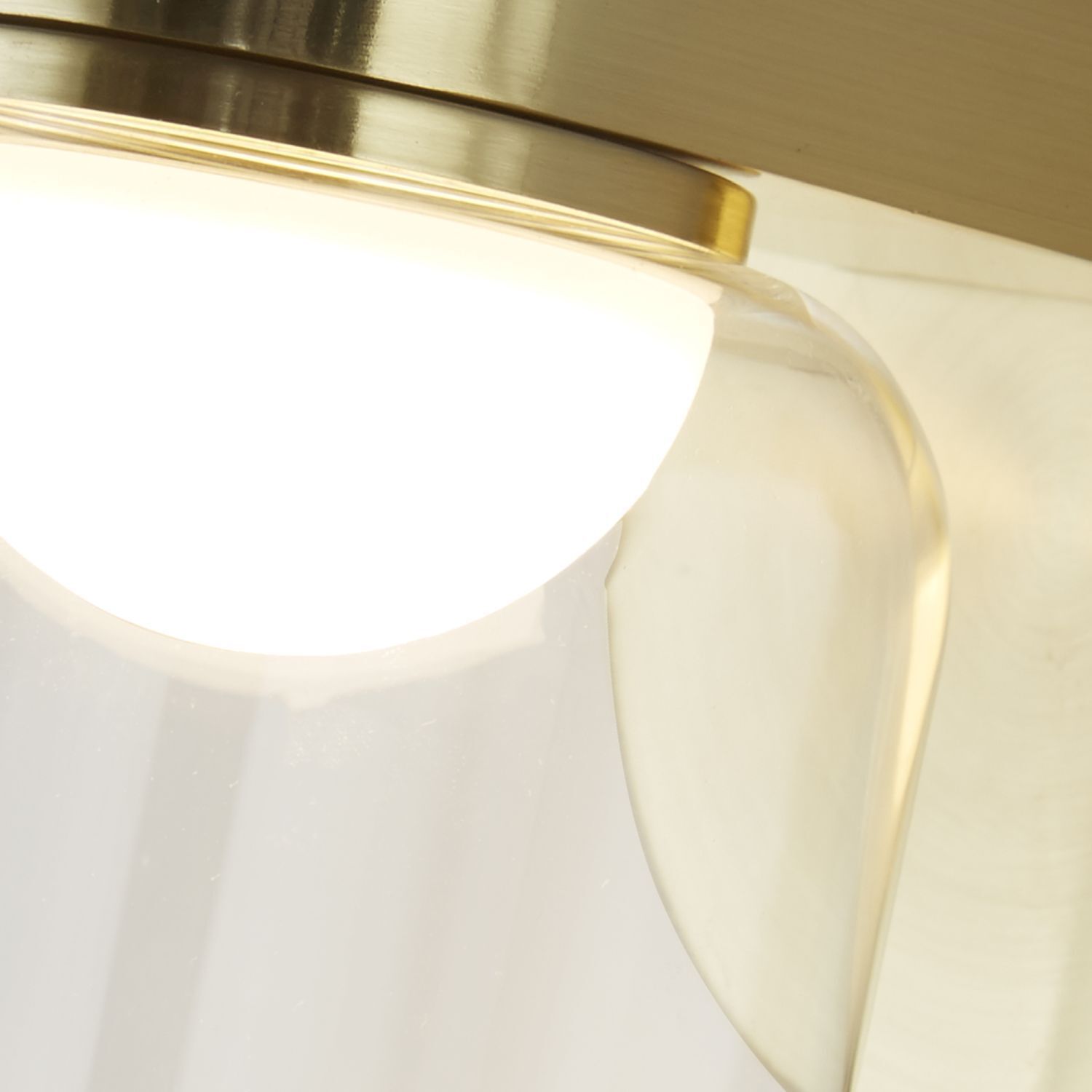 Kleine LED Wandlampe Glasschirm Metall T:16 cm IP44 6 W