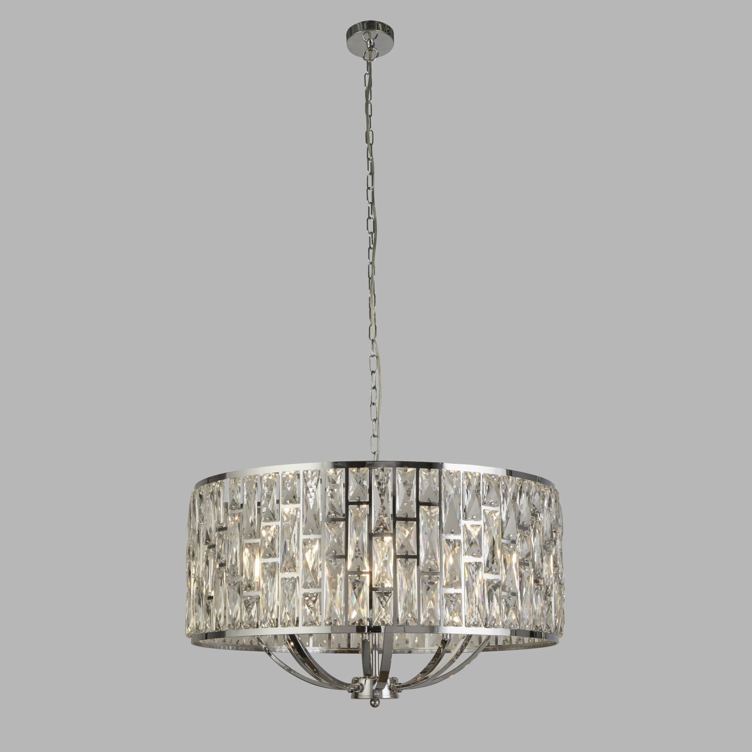 Pendelleuchte Art Déco Ø 65 cm rund 8x E14 Kristall Schirm