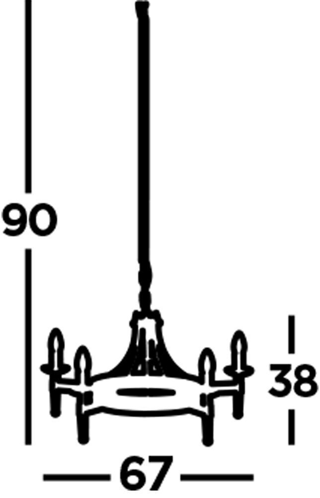 Kronleuchter rund Ø 67 cm Schmiedeeisen massiv 5x E14