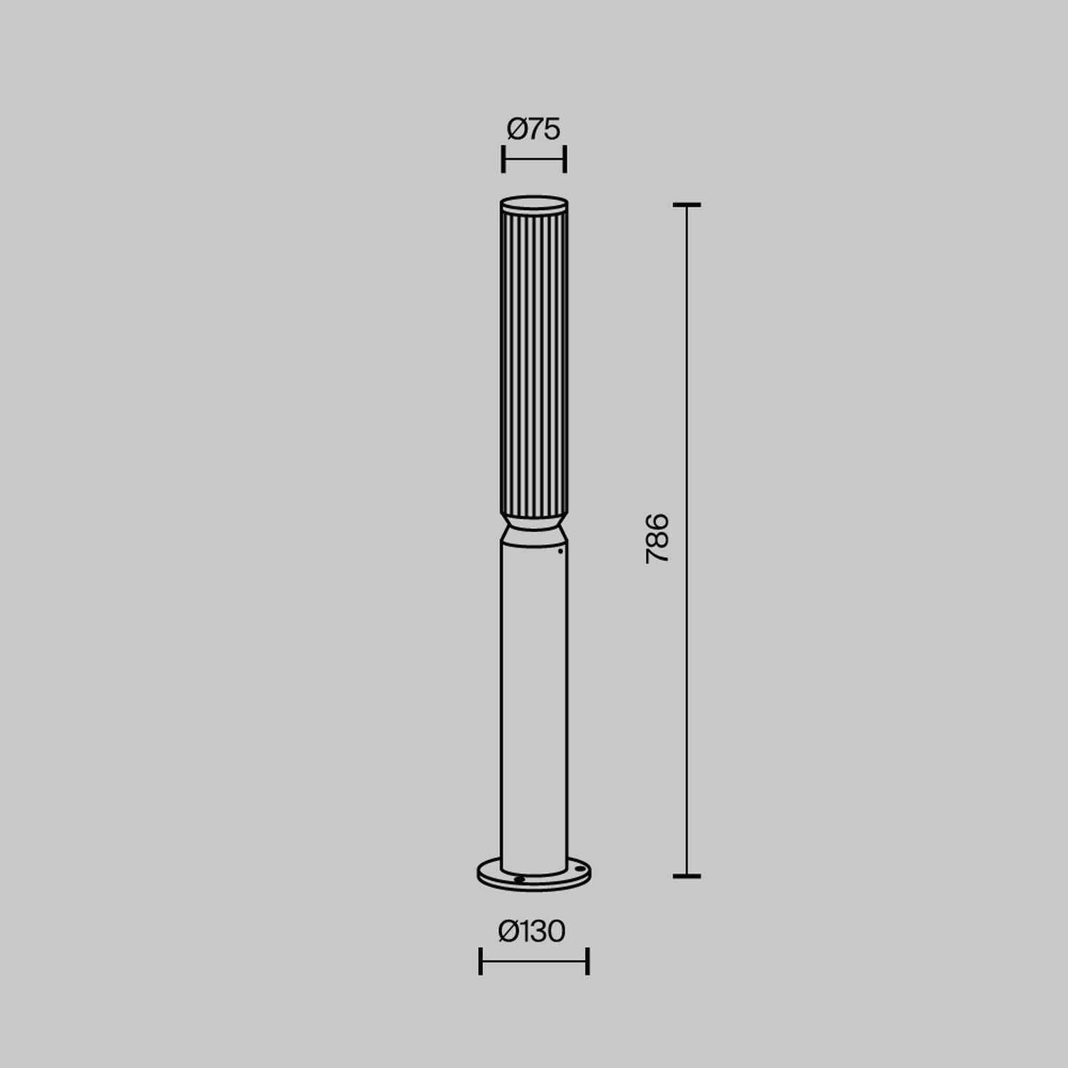 LED Pollerleuchte Glas Aluminium IP65 750 lm 78,5 cm