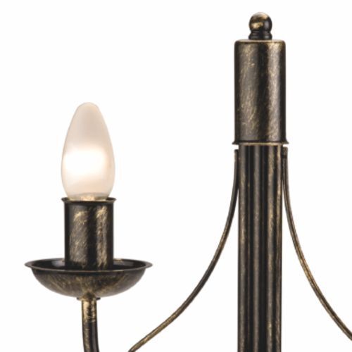 Tischlampe Metall Schwarz Rustikal H:36cm Antik