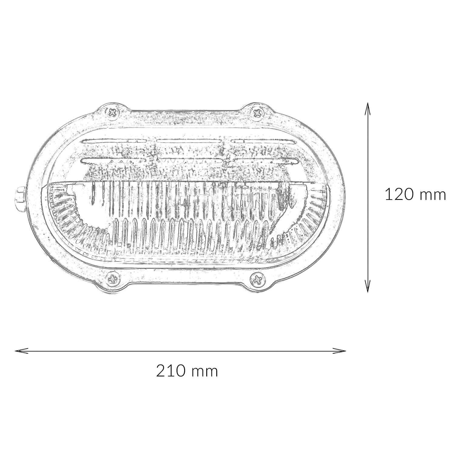 Wandlampe Außen Messing Maritim oval IP64 Haustür