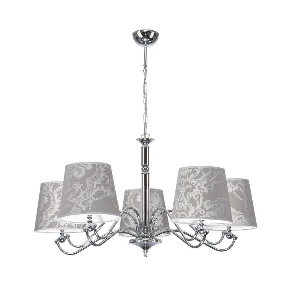 Kronleuchter Chrom Grau Barock Motiv MARESSA Lampe