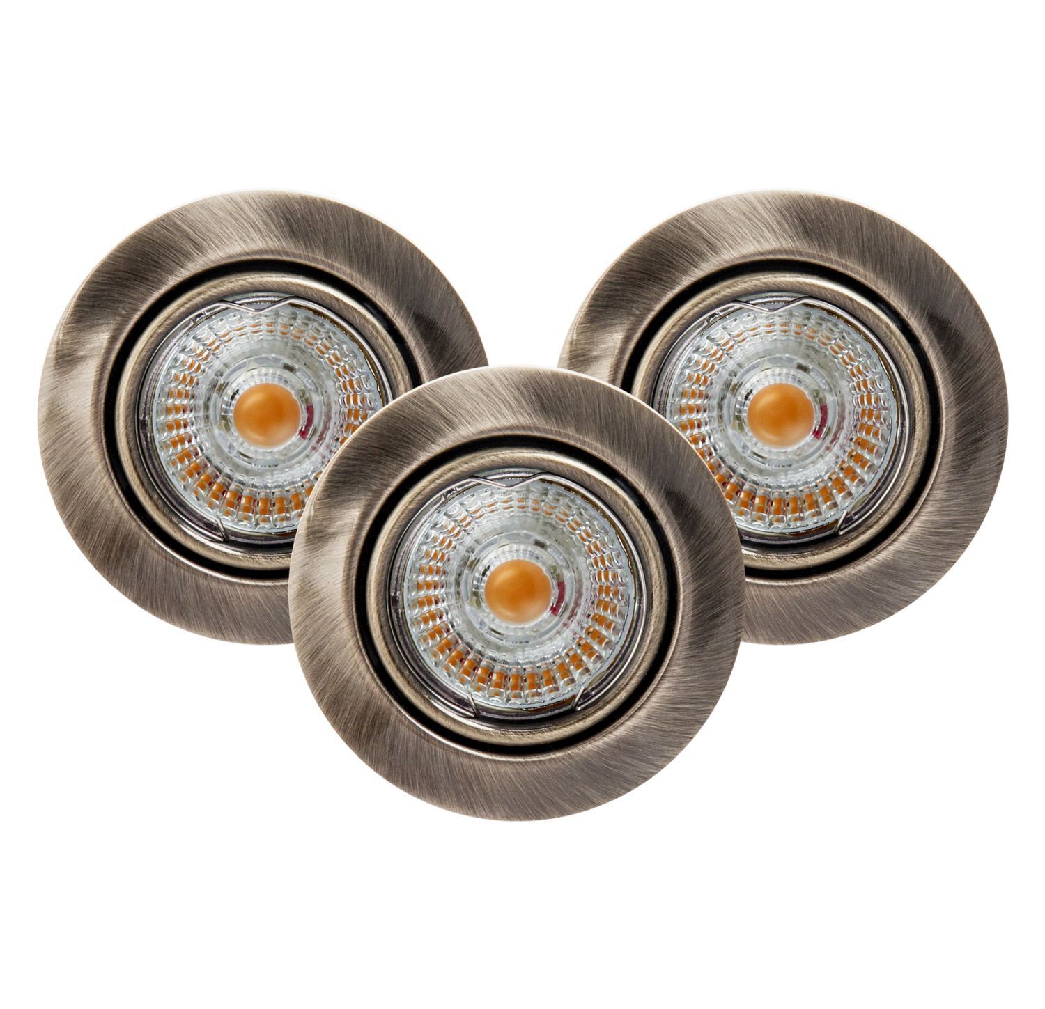 Einbauspot 3-er Set Metall flexibel mit LED 320lm