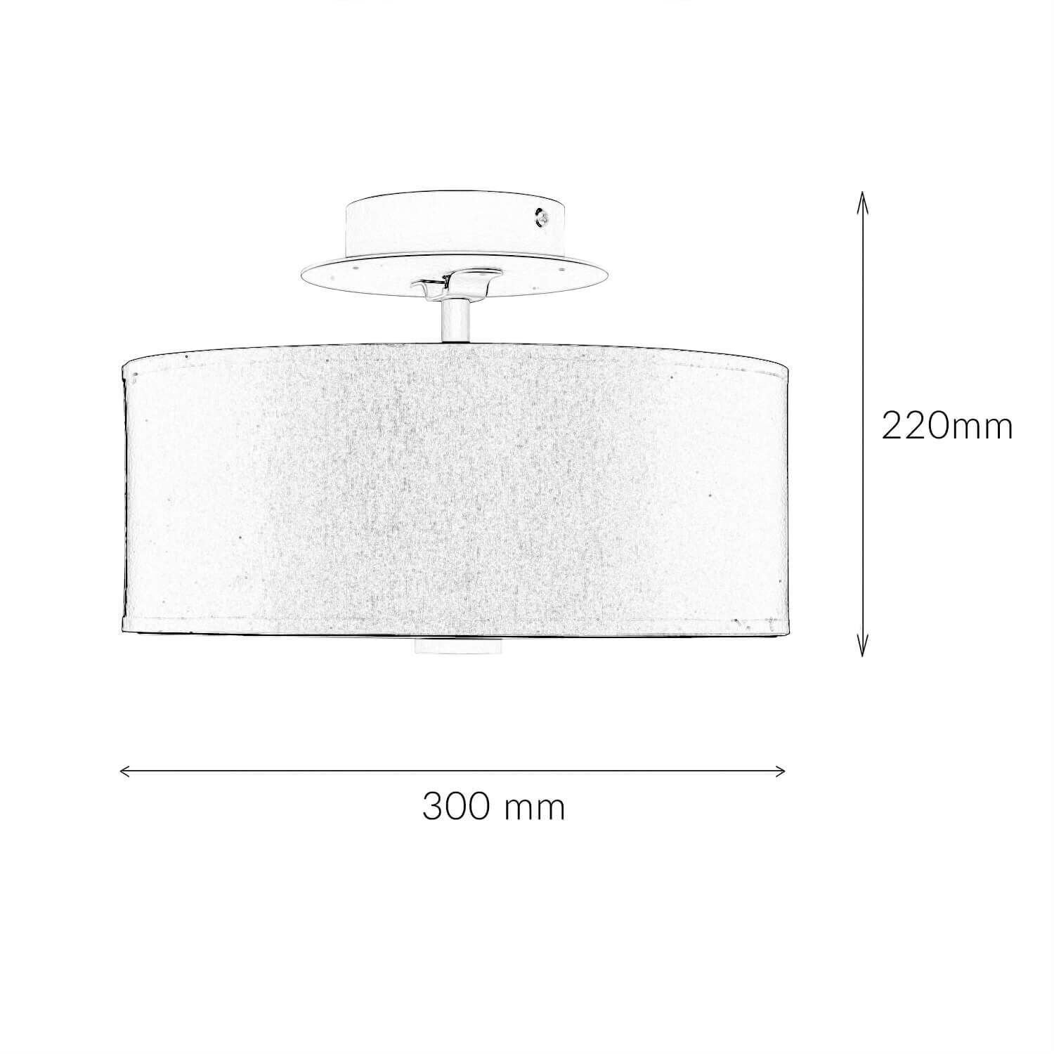 Runde Deckenlampe Schwarz Ø 30 cm blendarm Stoff Glas