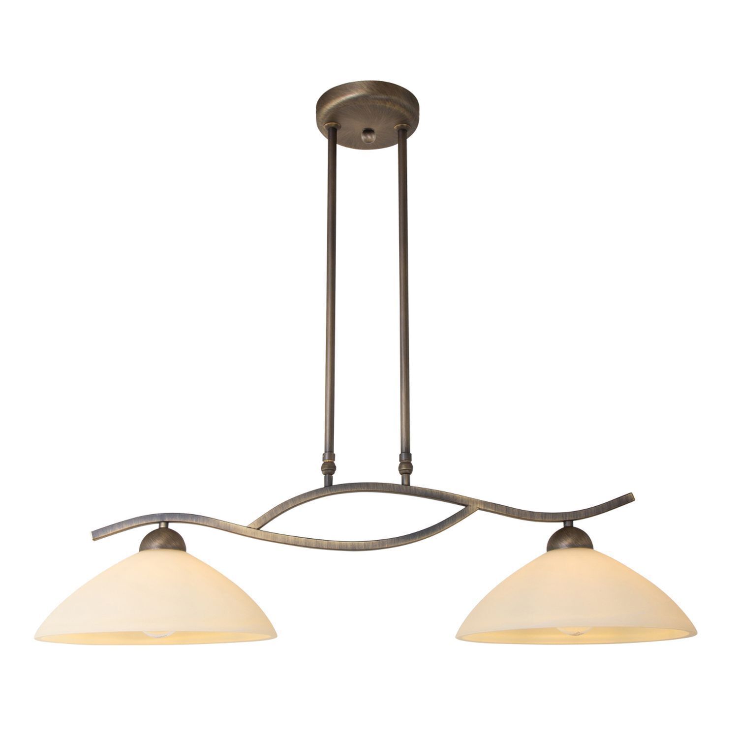 Wohnliche Deckenlampe Metall Glas in Bronze Creme 82 cm