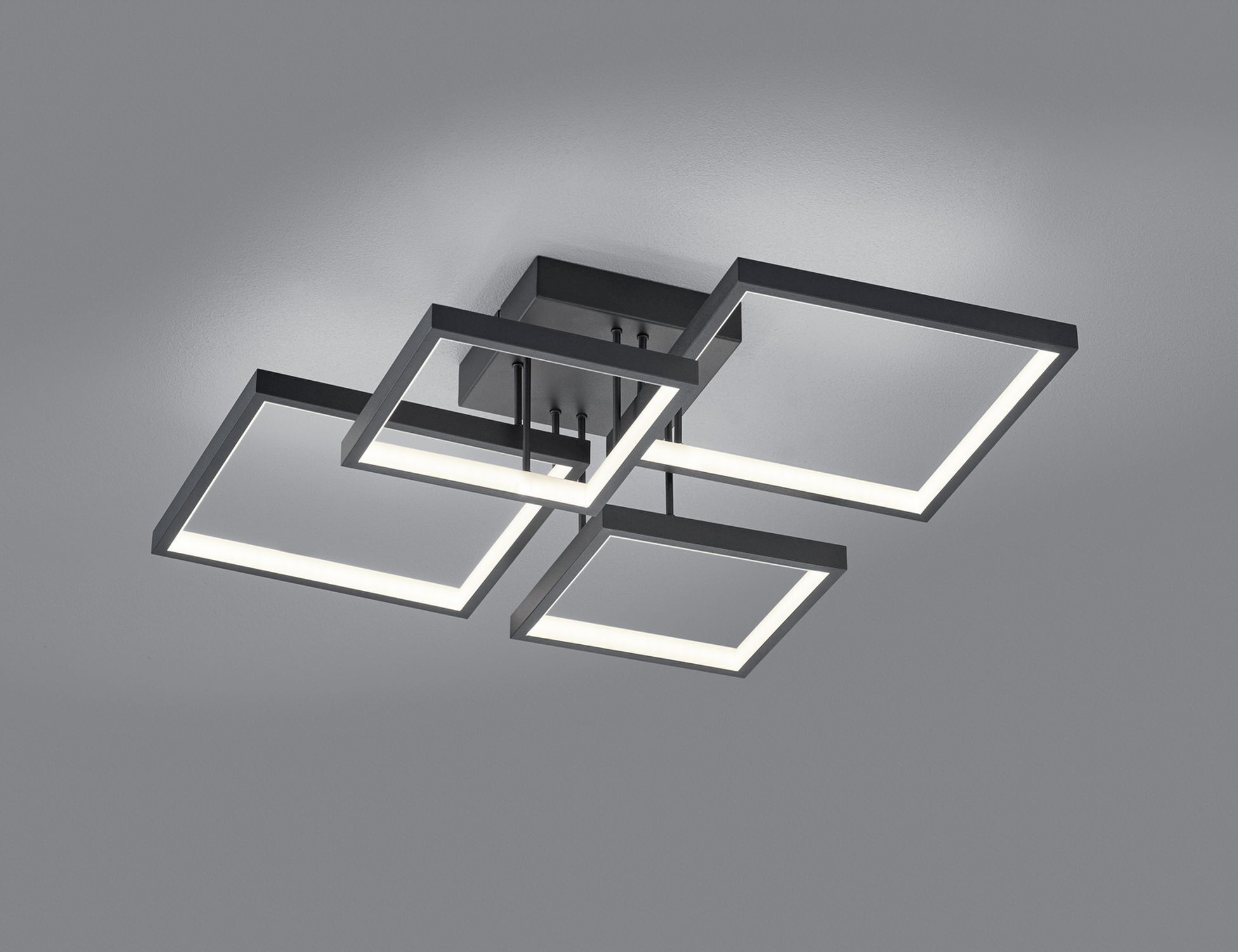 LED Deckenlampe Schwarz Metall B:52,5 cm 24 W dimmbar