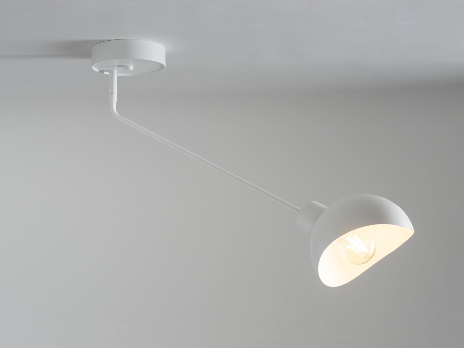 Weiße Deckenlampe Metall stylisch E27 L:72 cm dekorativ