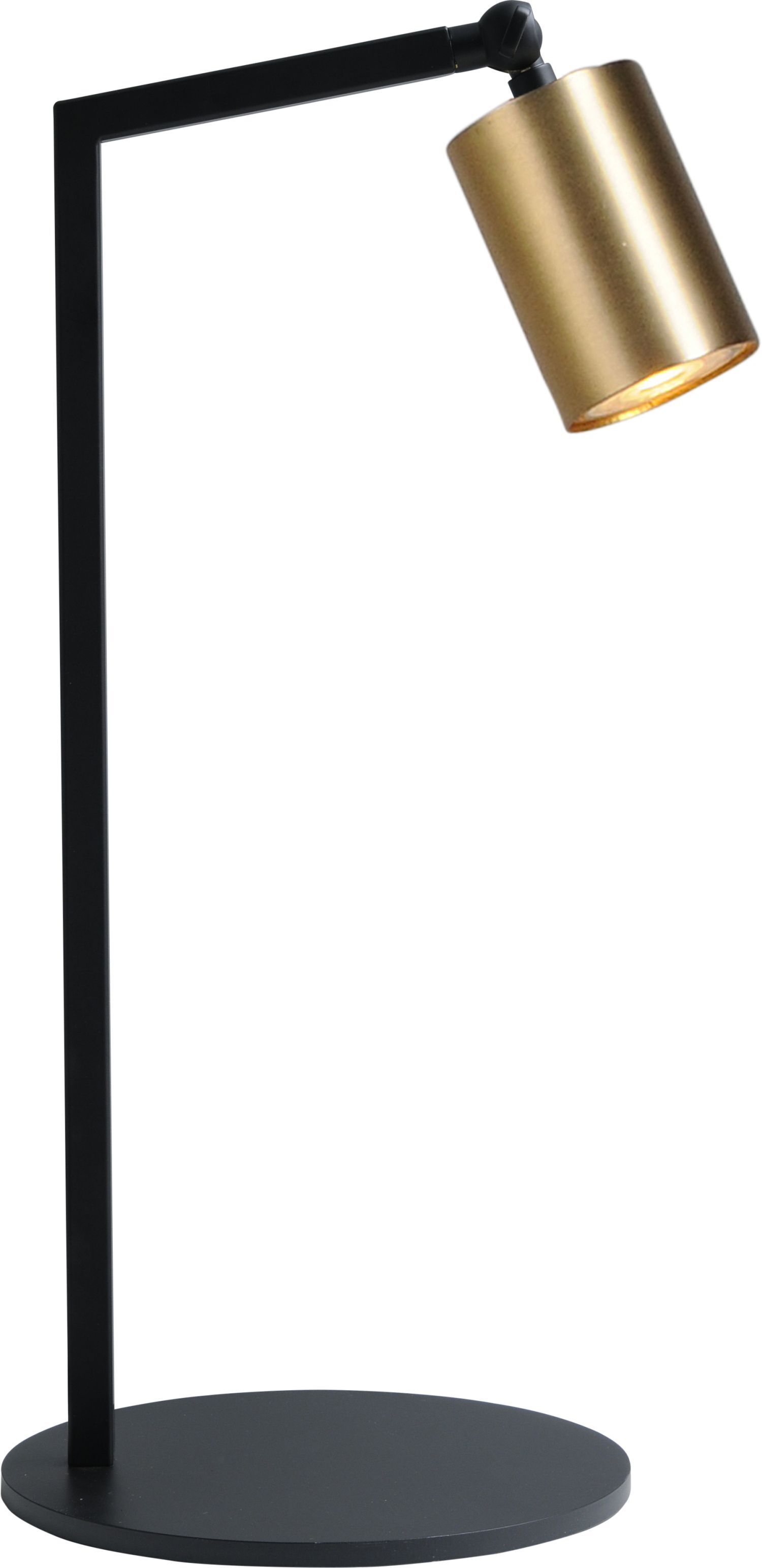 Schreibtischlampe Schwarz Gold 50 cm verstellbar Metall