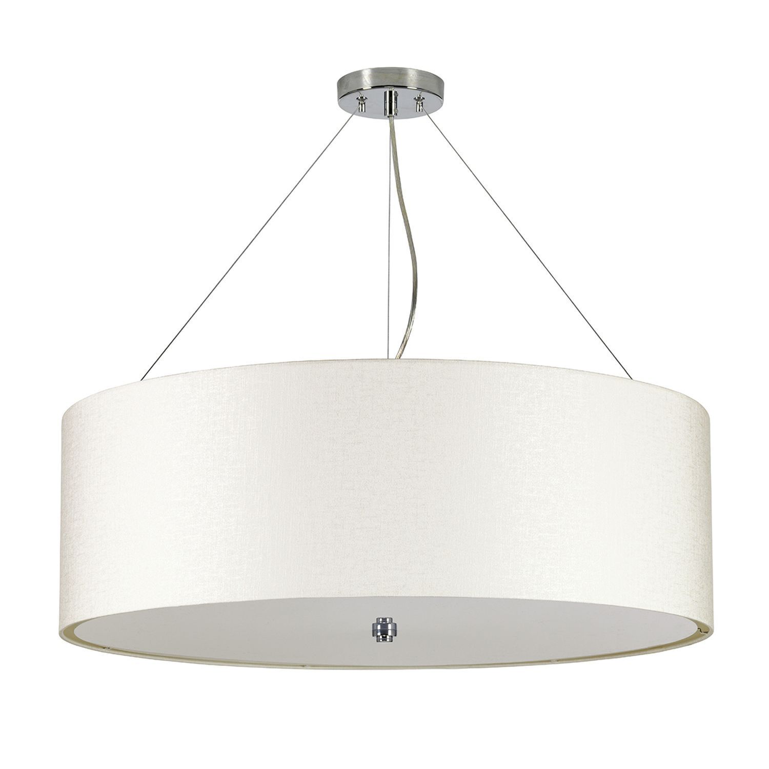 Hängelampe Stoff Ø76cm in Creme Chrom blendarm