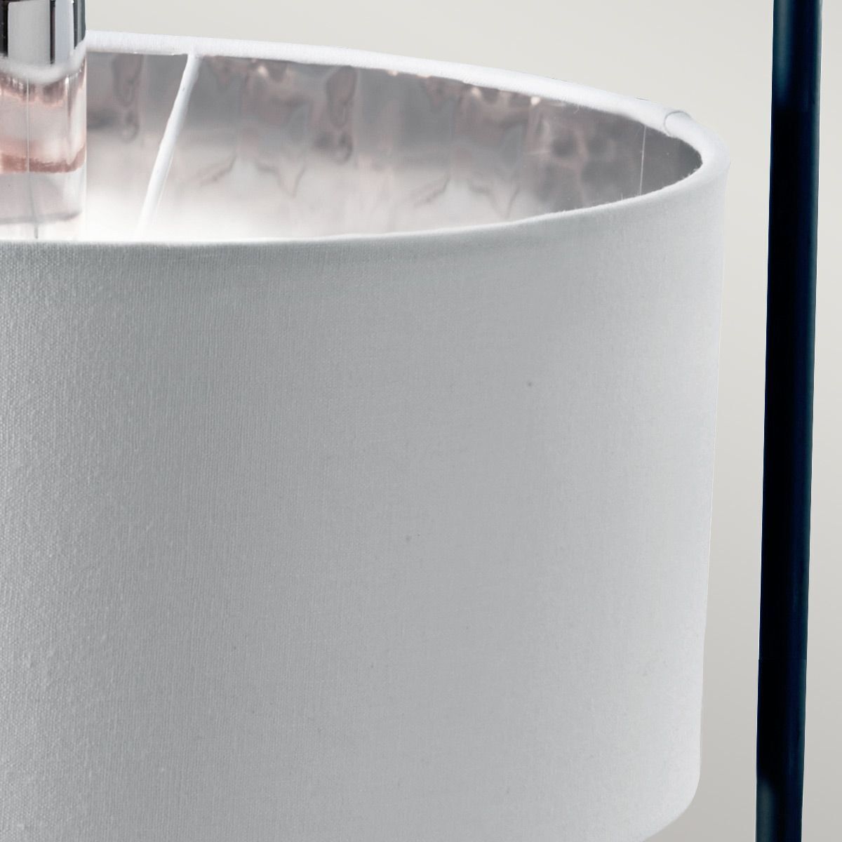 Tischlampe Wohnzimmer Schwarz Weiß Nickel poliert E27 66 cm