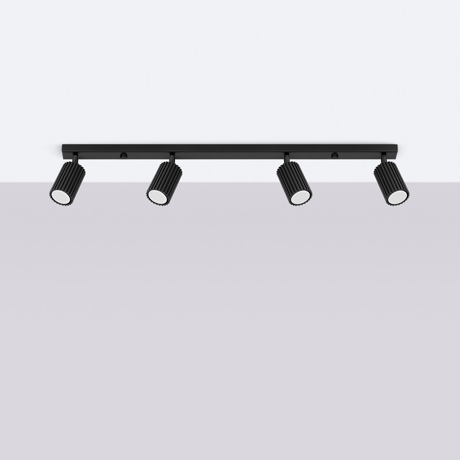 Deckenleuchte Schwarz 4-flammig GU10 81 cm lang Modern