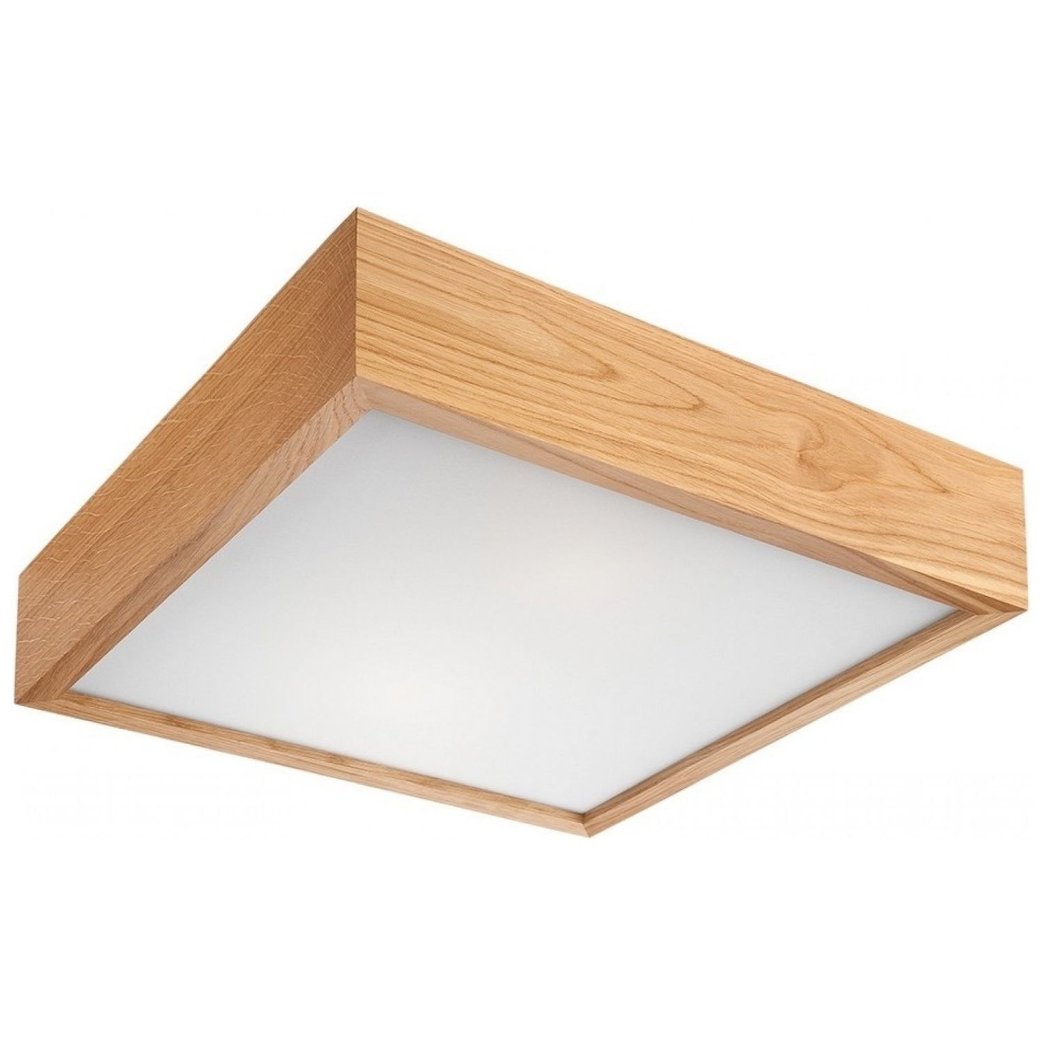 LED Deckenlampe Holz Glas B: 37,5 cm 3000 K 1900 lm in Eiche