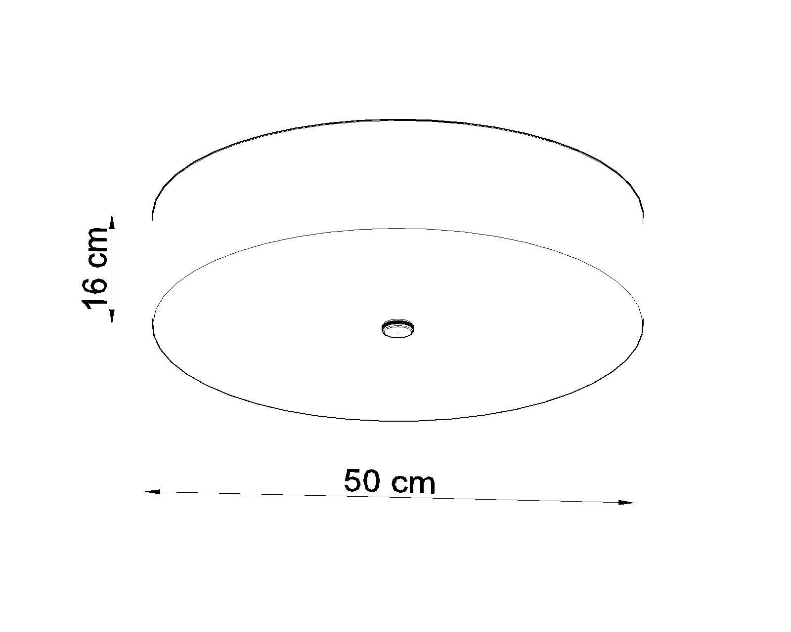 Deckenleuchte Schwarz Ø 50 cm rund flach Stoff Glas