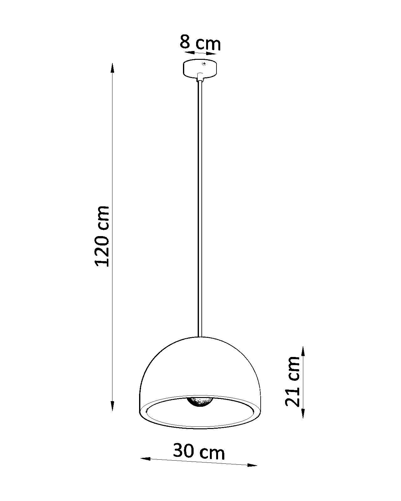 Hängelampe Beton Ø 30 cm Grau E27 Küche