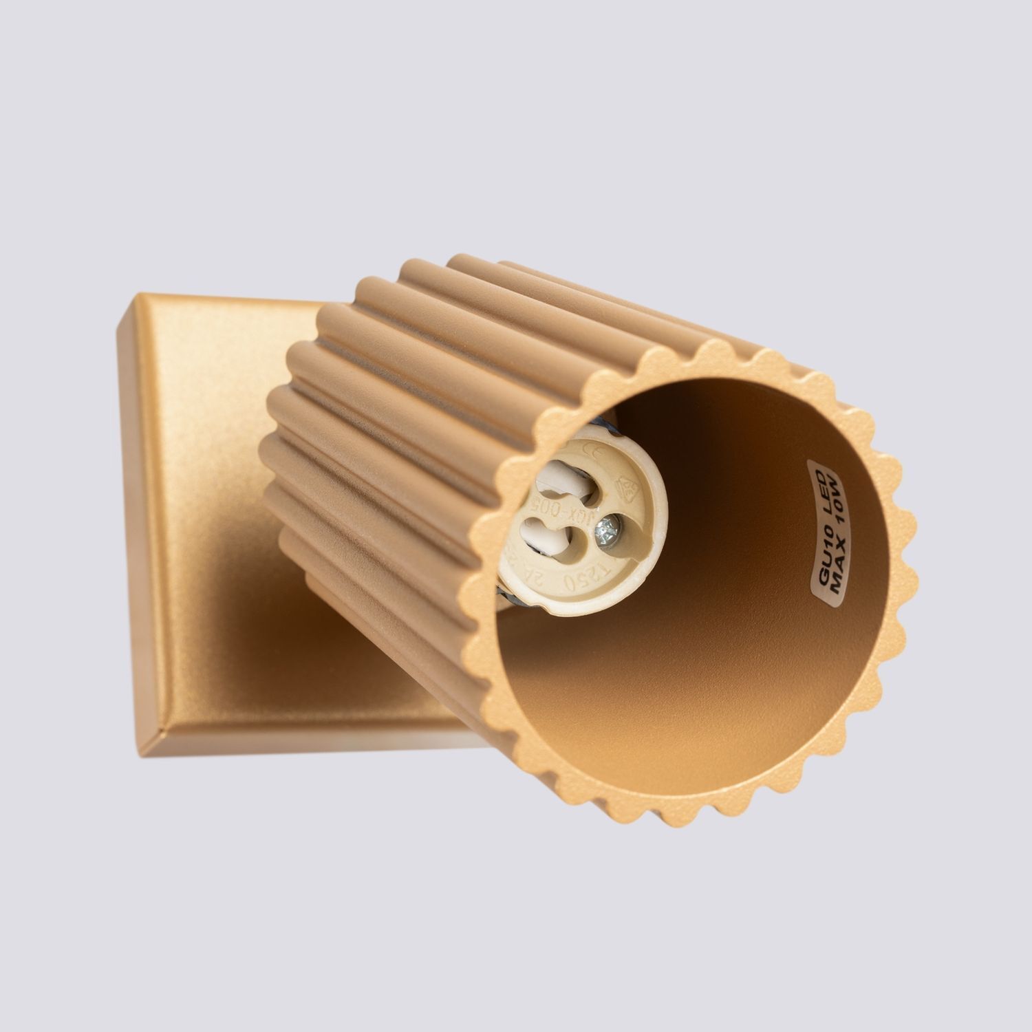 Wandlampe GU10 B: 8 cm klein schwenkbar aus Aluminium in Gold