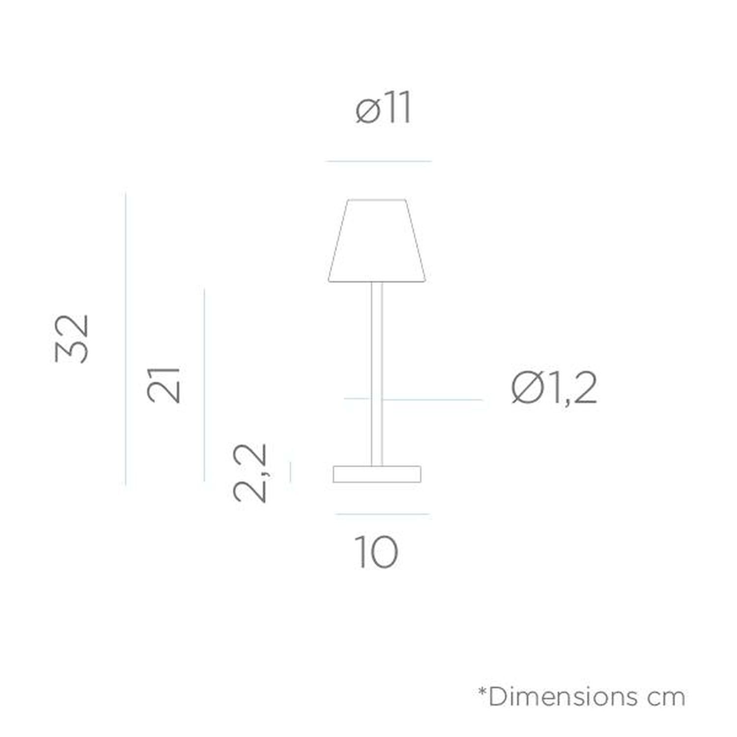 LED Tischleuchte kabellos Touch Dimmer 32 cm IP44 Rosa Weiß