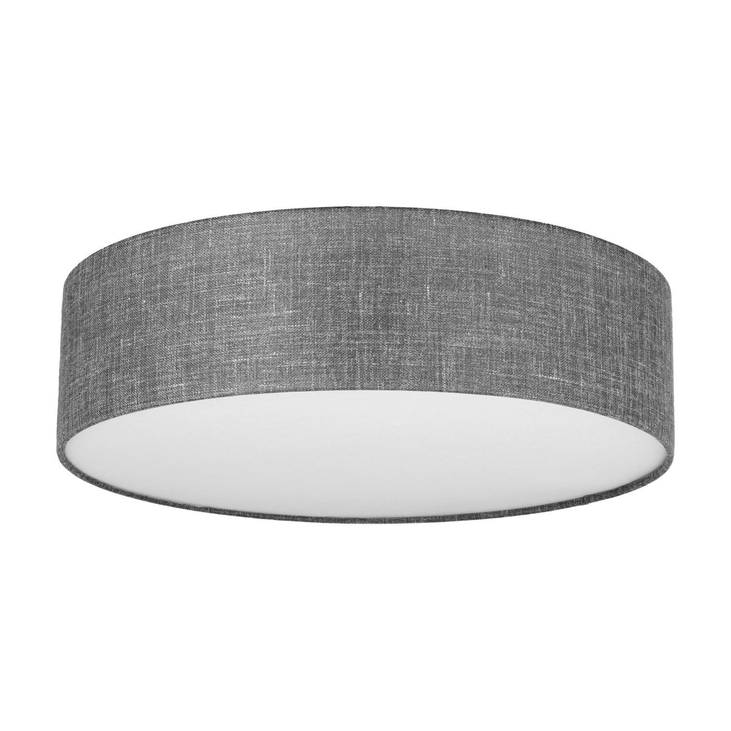 Deckenlampe Grau rund flach Ø 60 cm Stoffschirm Modern