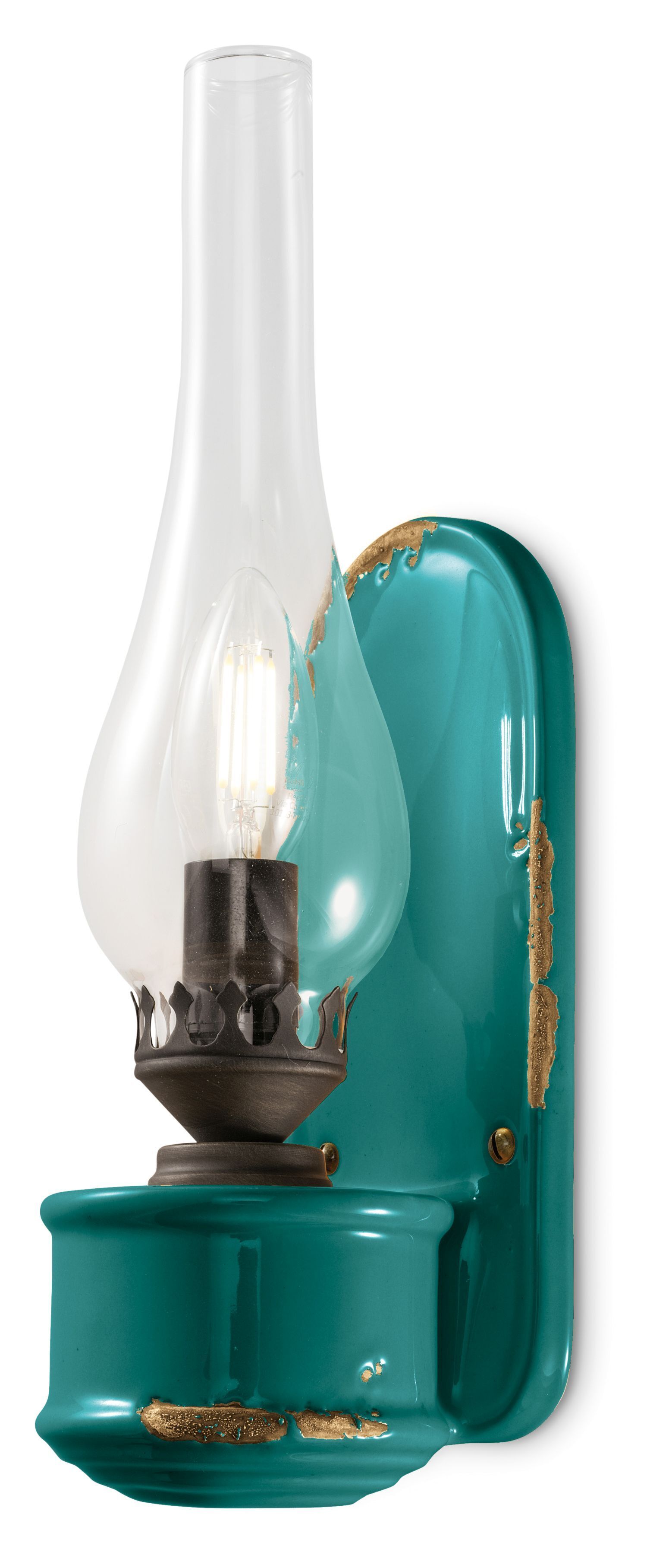 Wandleuchte Handarbeit Glas E14 33 cm hoch Vintage ZARIOTI