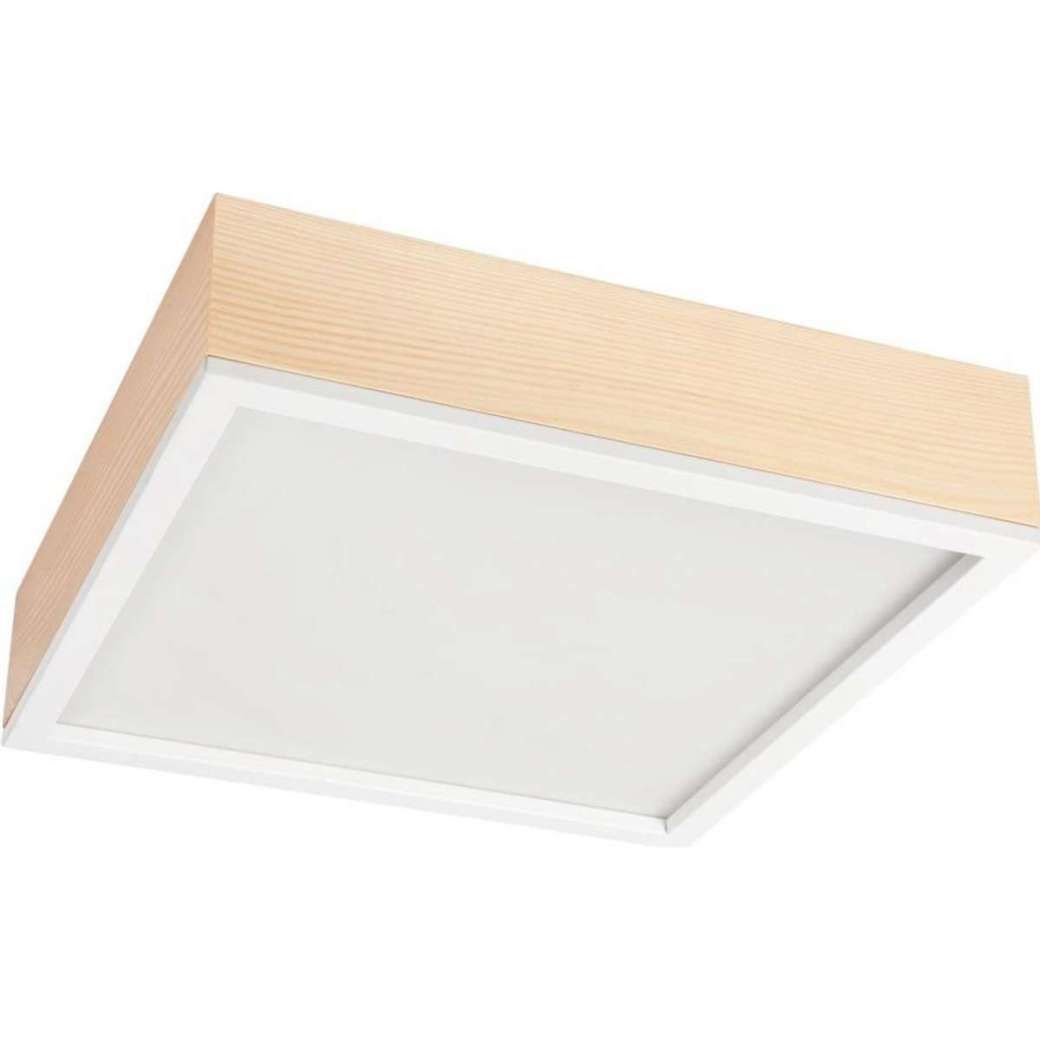 Deckenlampe Glas blendarm Holz Pinie E27 B:38,5 cm