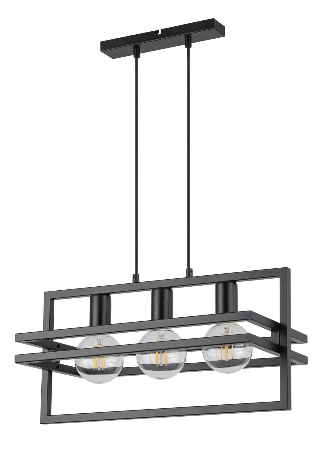 Mehrflammige Pendelleuchte Metall Schwarz L:52 cm