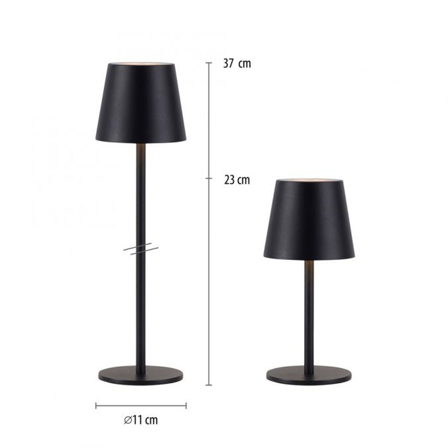 LED Akku Tischlampe Metall IP54 Touch Dimmen 320 lm