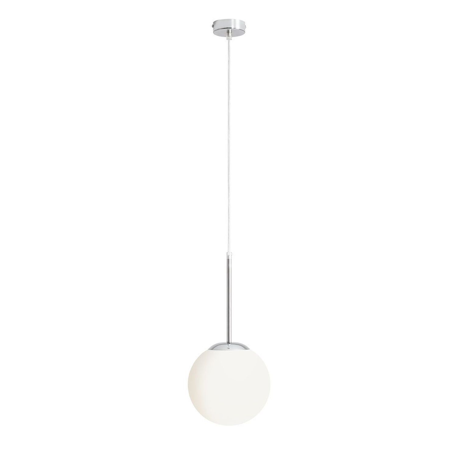 Runde Hängelampe blendarm Ø20 cm E27 in Chrom Weiß