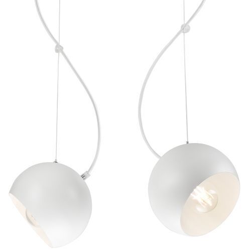 Lampe Wohnzimmer Hängelampe Weiß Metall länglich