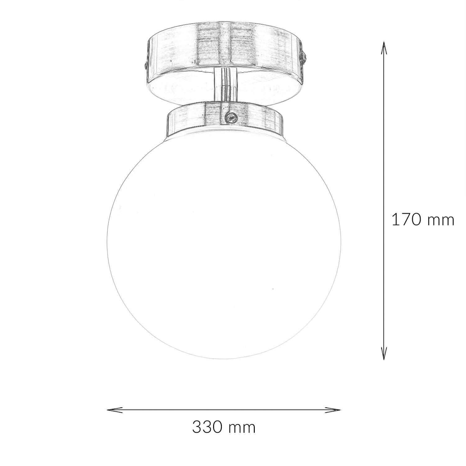 Badezimmerlampe Decke in Messing Weiß Glas Kugel