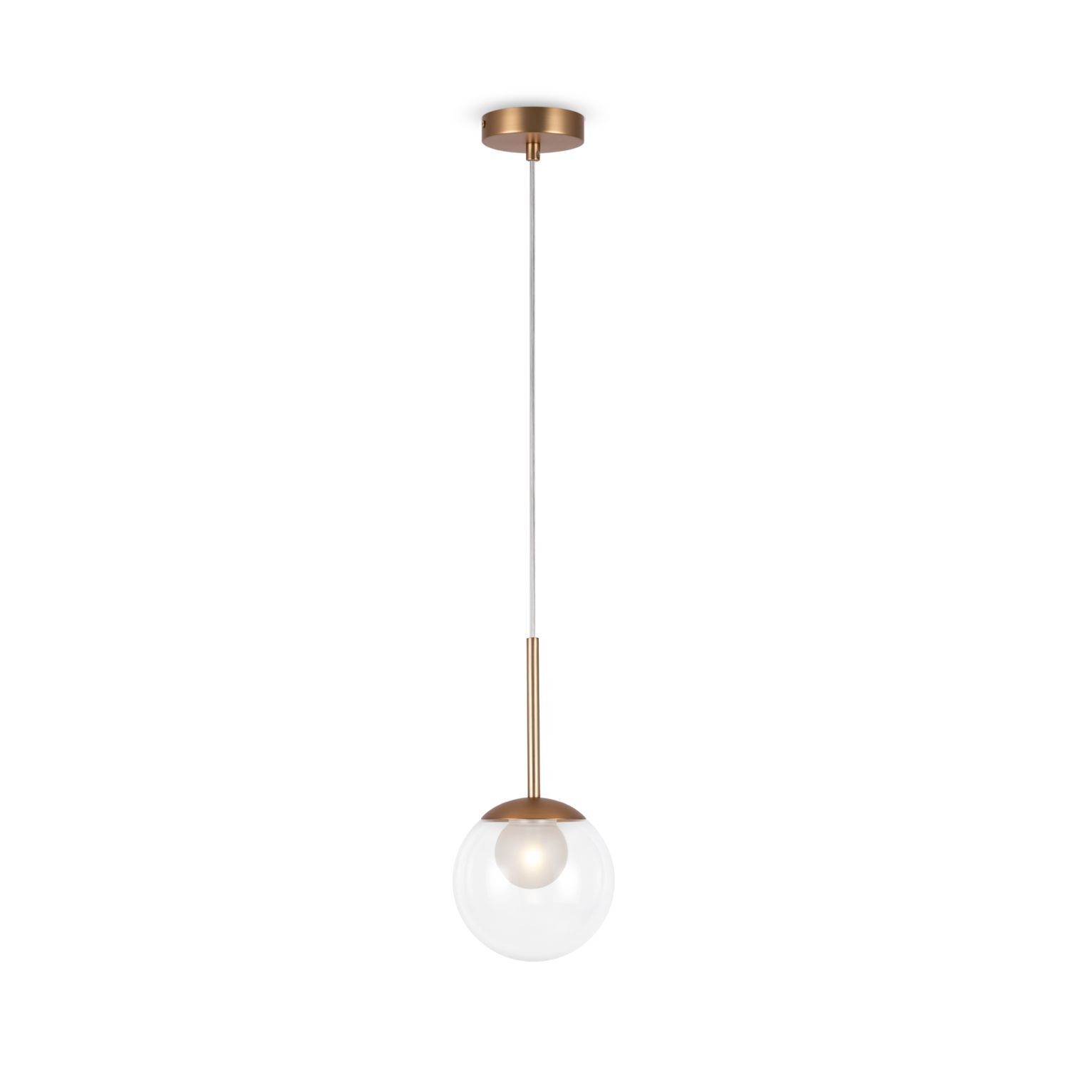 Hängelampe Metall Glas D: 15 cm rund H: max. 334 cm G9