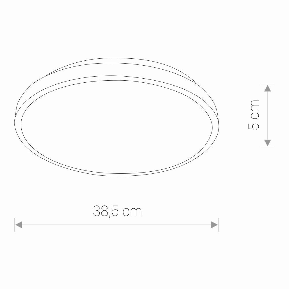 Runde LED Deckenleuchte Schwarz Ø38,5cm IP44 22W