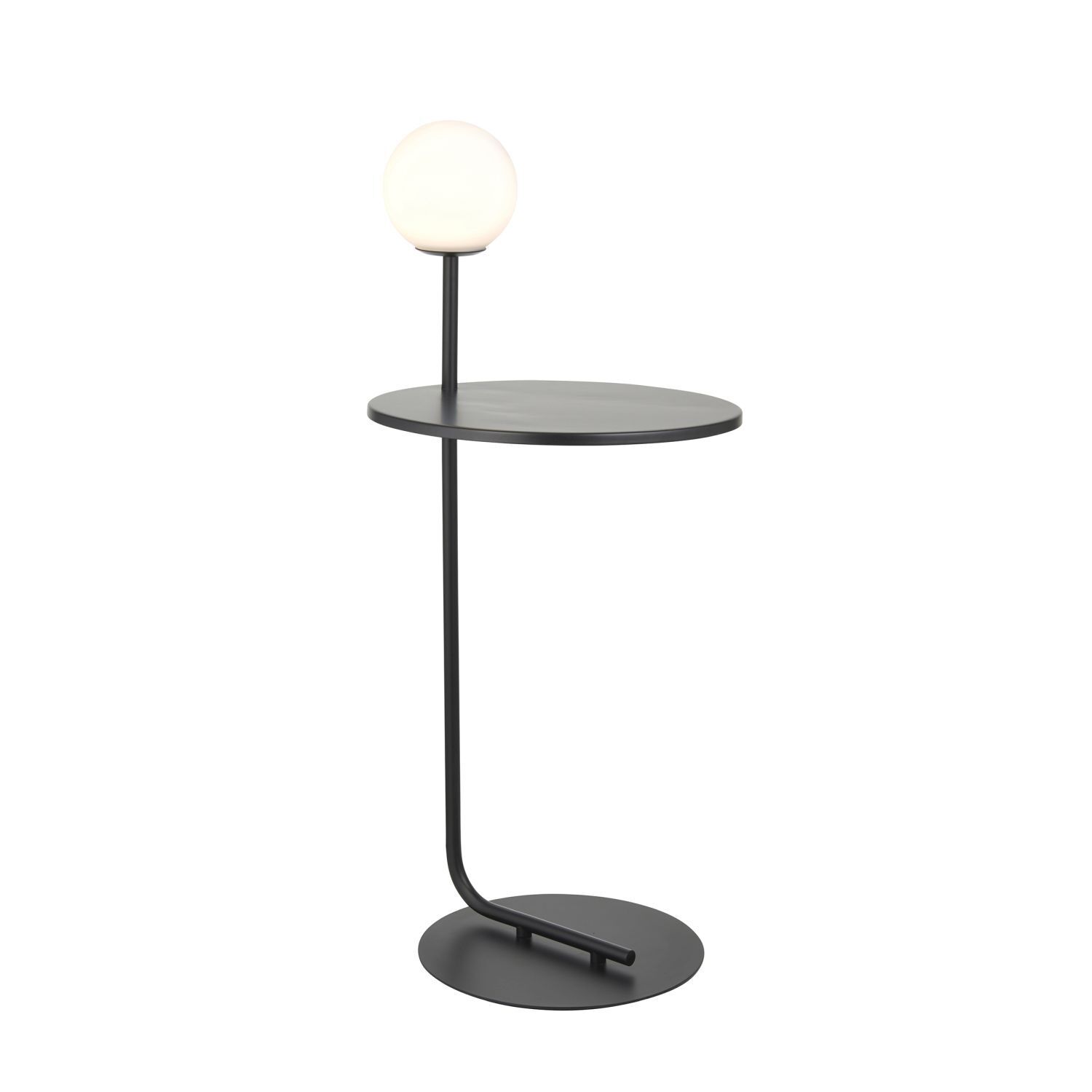 Bodenlampe mit Ablage Metall Glas 81 cm Schwarz Weiß G9