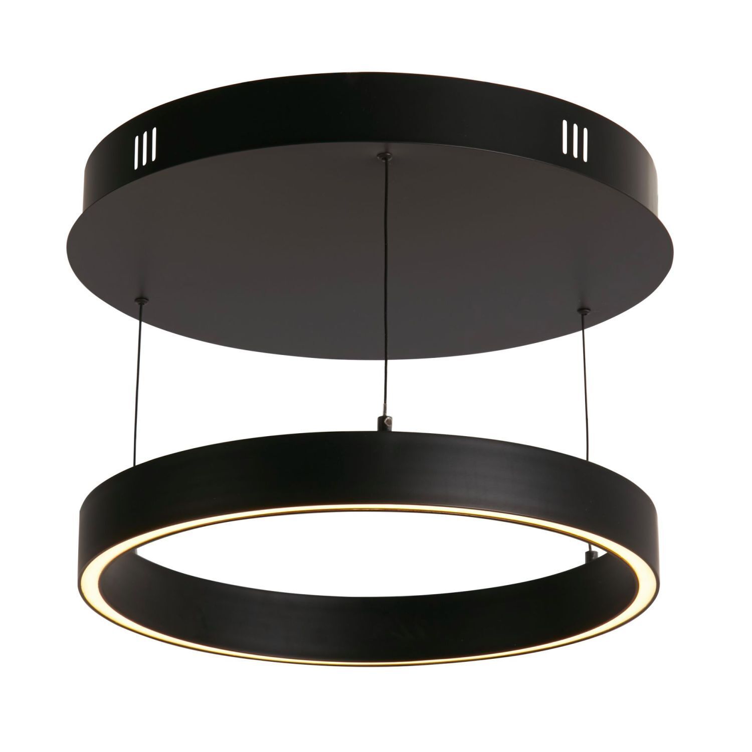 LED Pendelleuchte Metall Schwarz rund Ø 44 cm Ring