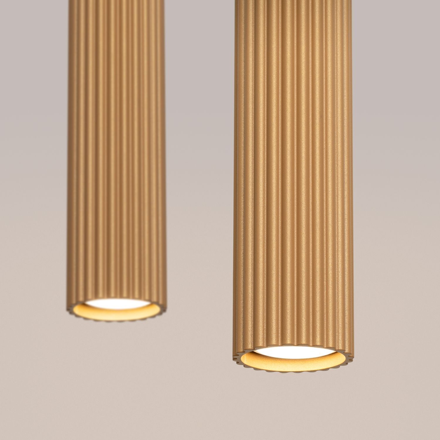 Pendelleuchte GU10 2-flammig aus Aluminium B: 30 cm in Gold