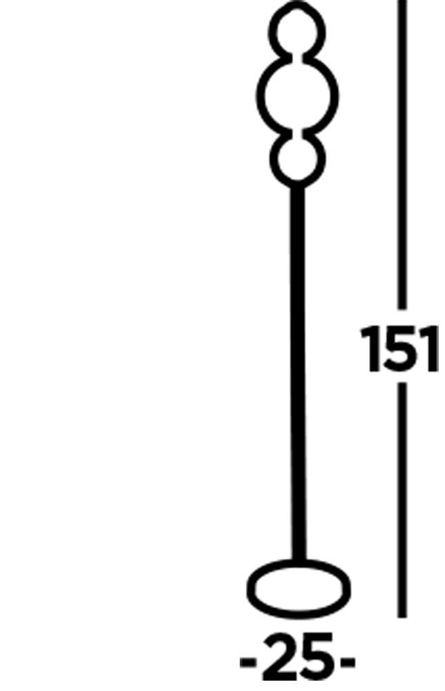 LED Stehleuchte 3000 K 151 cm Glas Metall Chrom Weiß