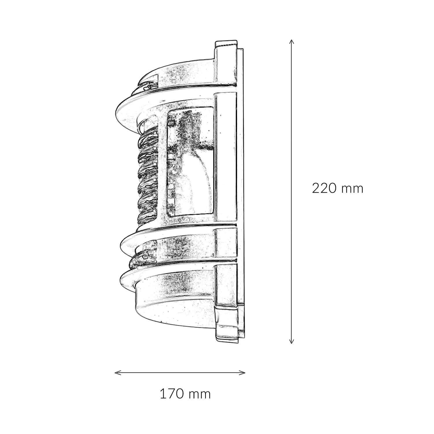 Außenlampe Wand IP64 Messing Glas E27 H: 22 cm GRACIA