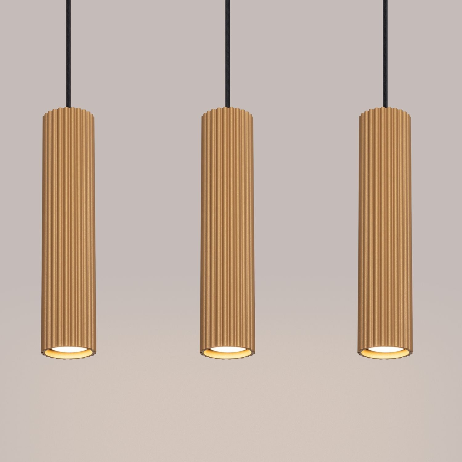 Hängelampe in Gold B: 45 cm H: max. 98 cm 3-flammig GU10